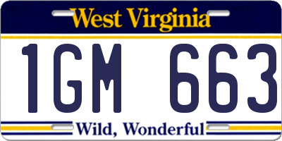 WV license plate 1GM663