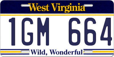 WV license plate 1GM664