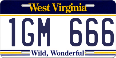 WV license plate 1GM666