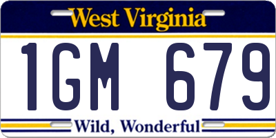 WV license plate 1GM679