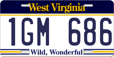 WV license plate 1GM686