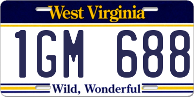 WV license plate 1GM688