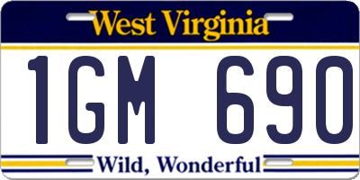 WV license plate 1GM690