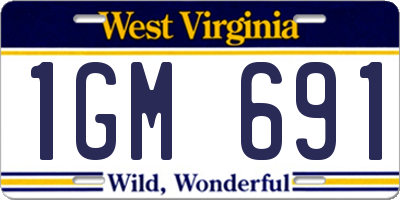 WV license plate 1GM691