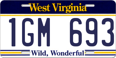 WV license plate 1GM693