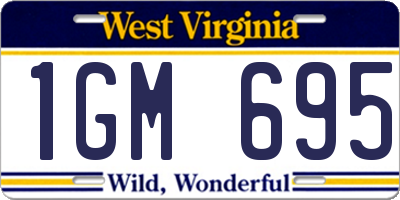 WV license plate 1GM695
