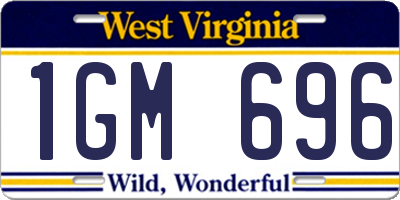 WV license plate 1GM696