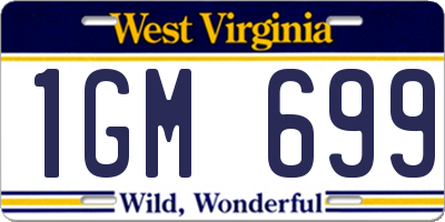 WV license plate 1GM699