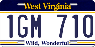 WV license plate 1GM710