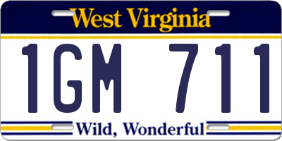 WV license plate 1GM711