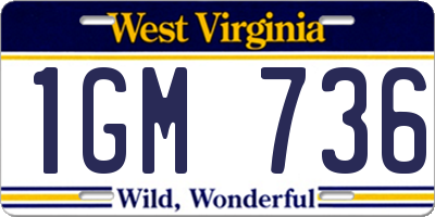 WV license plate 1GM736