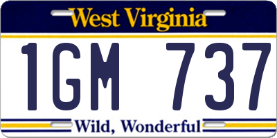 WV license plate 1GM737