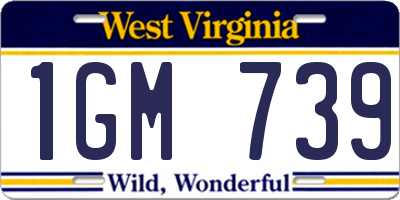 WV license plate 1GM739