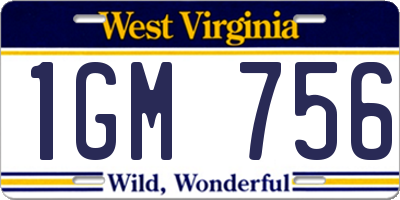 WV license plate 1GM756