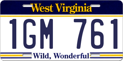 WV license plate 1GM761