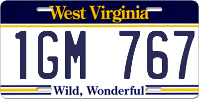 WV license plate 1GM767