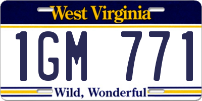 WV license plate 1GM771
