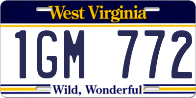 WV license plate 1GM772