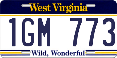 WV license plate 1GM773
