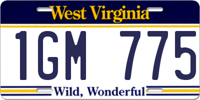 WV license plate 1GM775