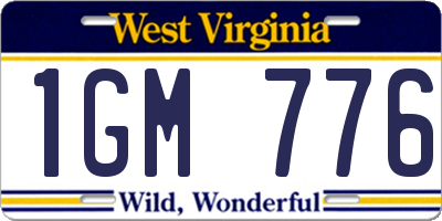 WV license plate 1GM776