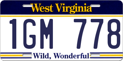 WV license plate 1GM778