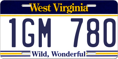 WV license plate 1GM780
