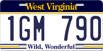 WV license plate 1GM790