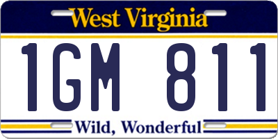 WV license plate 1GM811