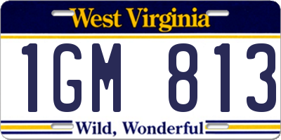 WV license plate 1GM813