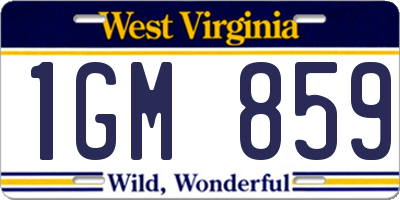 WV license plate 1GM859