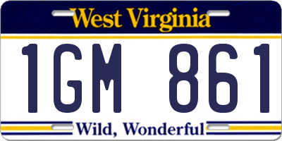 WV license plate 1GM861