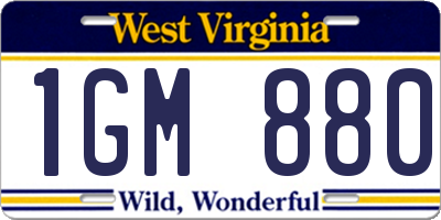 WV license plate 1GM880