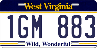 WV license plate 1GM883