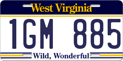 WV license plate 1GM885