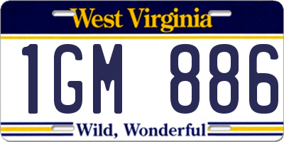 WV license plate 1GM886