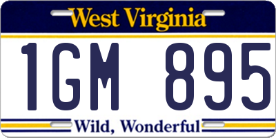 WV license plate 1GM895