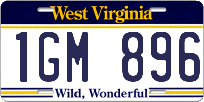 WV license plate 1GM896