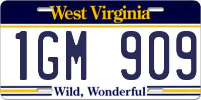 WV license plate 1GM909