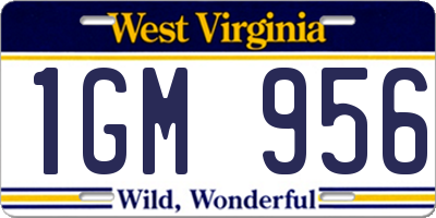 WV license plate 1GM956