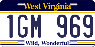 WV license plate 1GM969