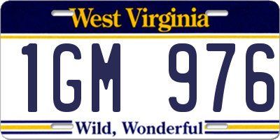 WV license plate 1GM976