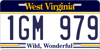 WV license plate 1GM979