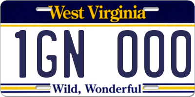 WV license plate 1GN000