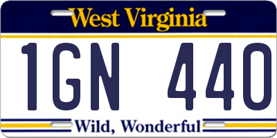 WV license plate 1GN440