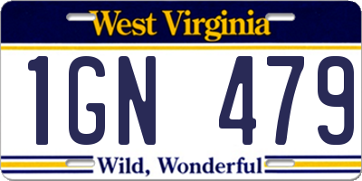WV license plate 1GN479