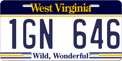 WV license plate 1GN646