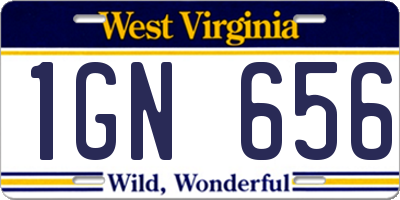 WV license plate 1GN656