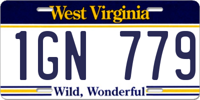 WV license plate 1GN779