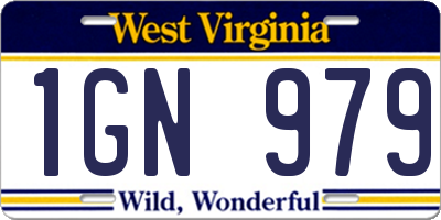 WV license plate 1GN979